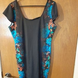 As U Wish  - Spring and Summer Dress Black With Fl